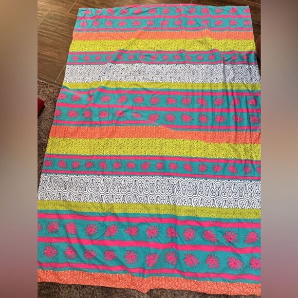 BUNDLE - IKEA LÄPPLJUNG Boho Twin Duvet Cover – multicolor tribal stripe EUC 🌀🔷💛 - Picture 1 of 7